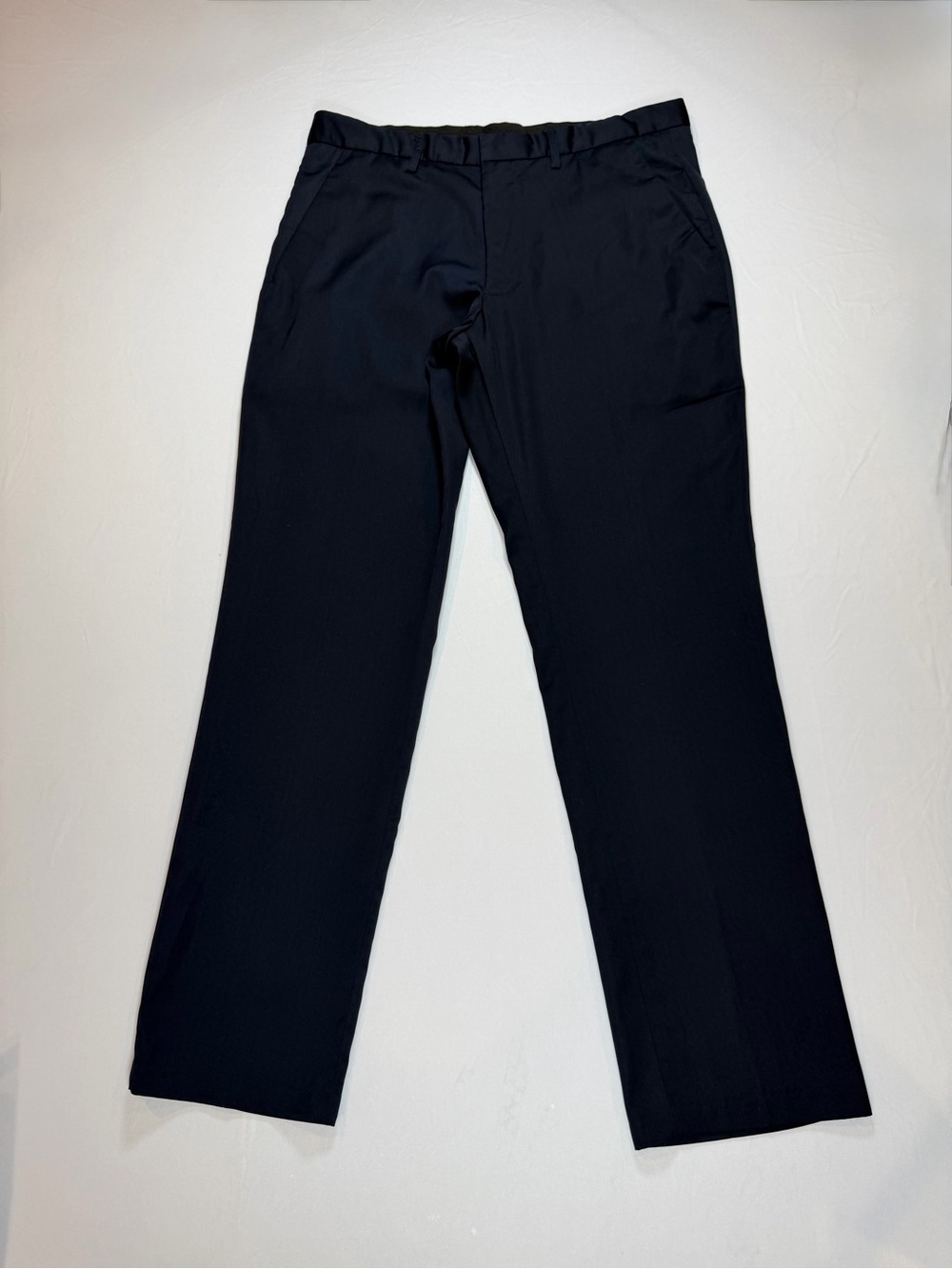 Men's Navy Straight-Leg Dress Pants Size Waist 34” Inseam 31 1/2”